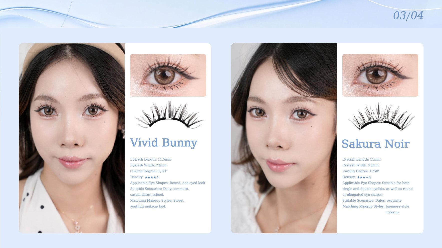 MEBUKI Vivid Bunny and Sakura Noir lash lookbook