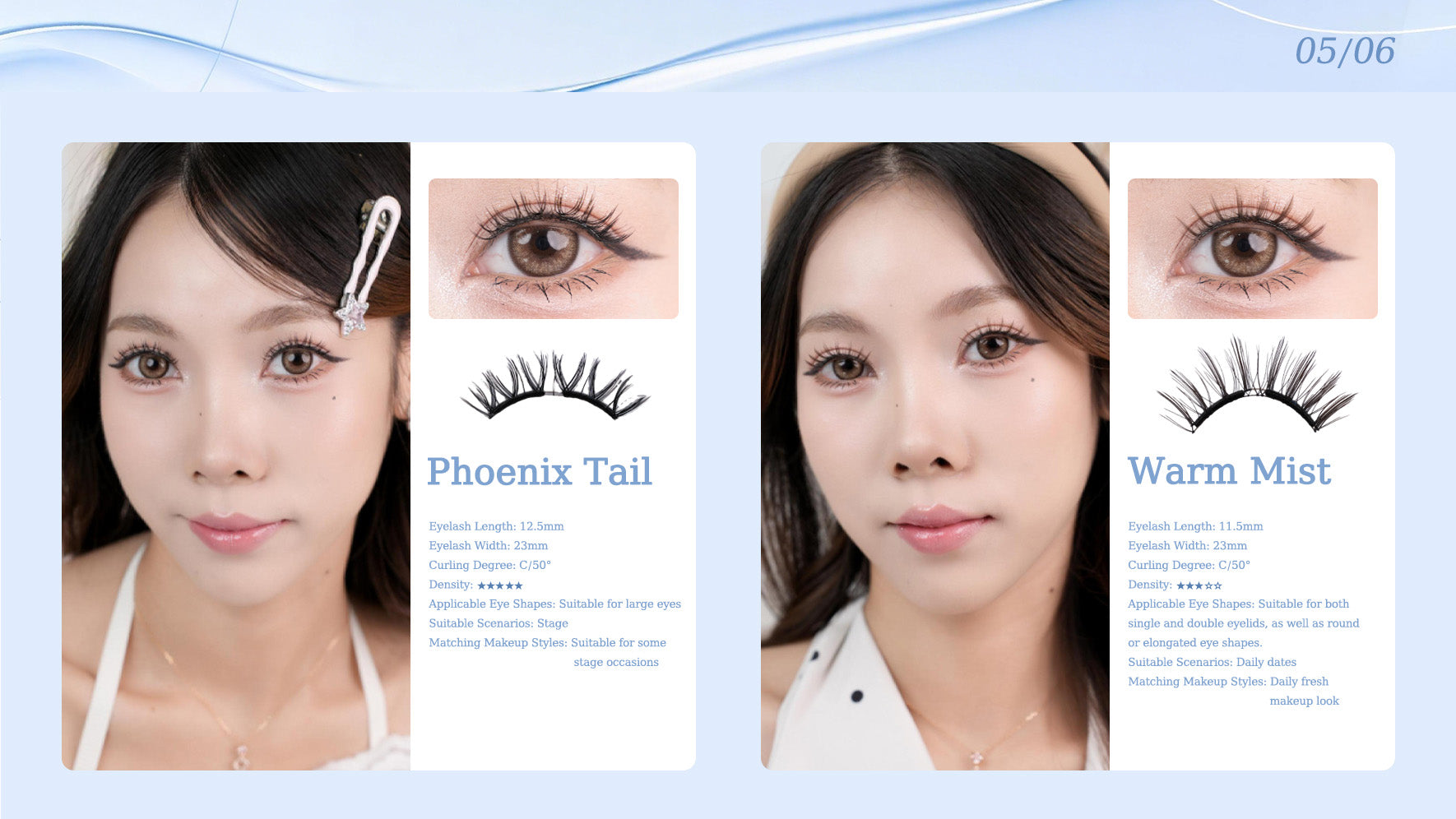 MEBUKI Phoenix Tail and Warm Mist lash lookbook